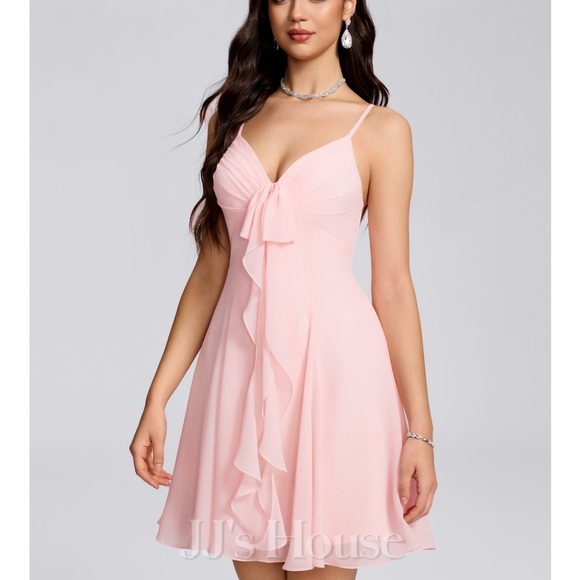 Pink Ruffle Mini Dress - Picture 3 of 7